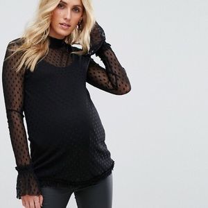 ASOS Supermom Maternity Spot Mesh Top